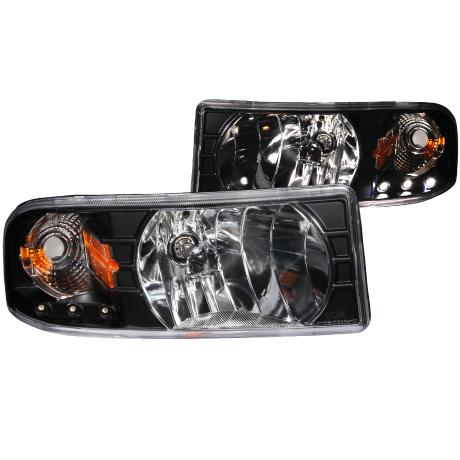 Anzo Black w/LED Headlights 94-01 DODGE RAM W/O SPORT PACKAGE - Click Image to Close